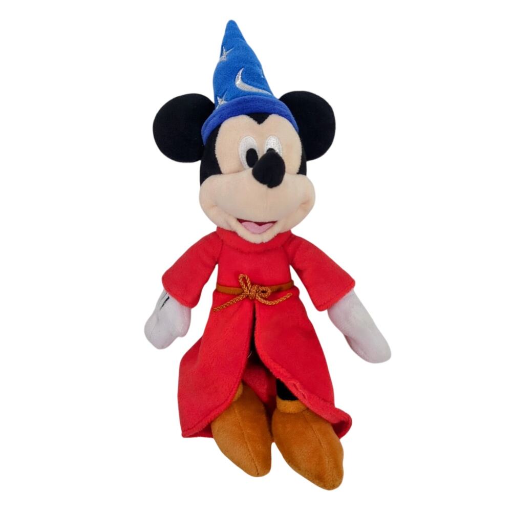 Disney Sorcerer Mickey Mouse Fantasia Wizard Hat Robe Plush Stuffed Animal 10"